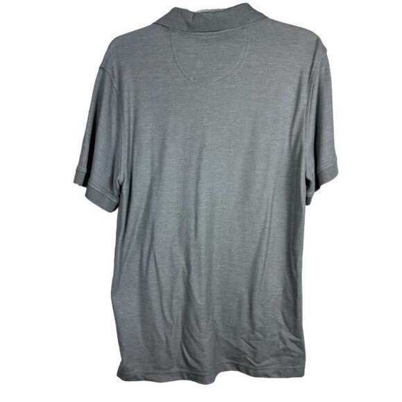 IZOD Polo Shirt Adult Large Grey White Logo Short Sleeve Cacual Mens - Picture 5 of 9